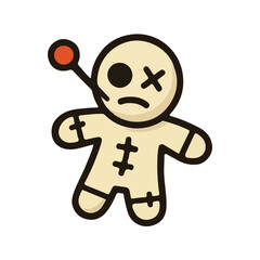 Voodoo Doll Halloween Icon Illustration