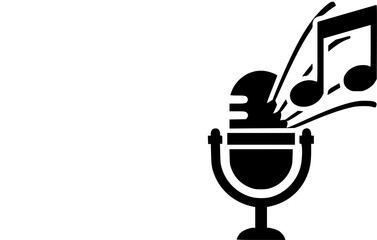 Fototapeta premium Karaoke glyph icon vector on white background. Flat vector karaoke icon symbol sign from modern hobbies collection for mobile concept and web apps design.