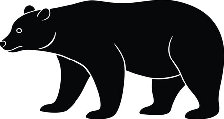  bear wild animal silhouette vector illustration  