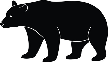 bear strong mammal silhouette vector illustration  