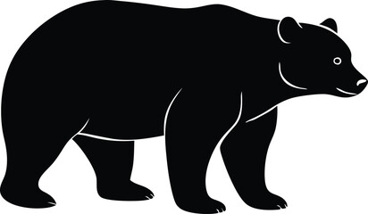  bear strong mammal silhouette vector illustration  
