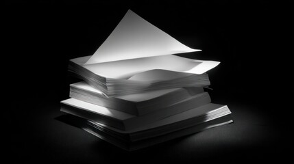 Stack of papers abstract composition
