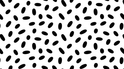 Black oval shapes pattern Seamless repeat texture Geometric background Vector illustration