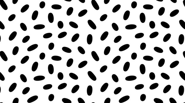 Black oval shapes pattern Seamless repeat texture Geometric background Vector illustration