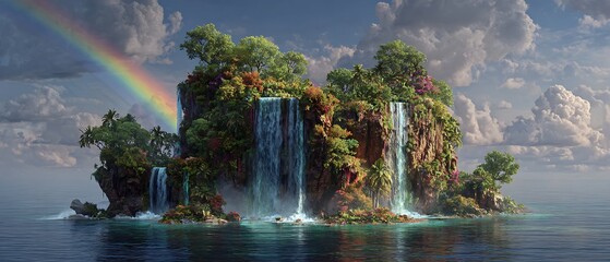 Rainbow Waterfalls of the Hidden Isle