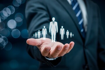 Human resources management recruitment talent acquisition and employee retention strategy concept image