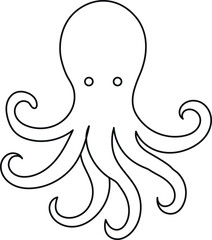 Minimalist octopus line art