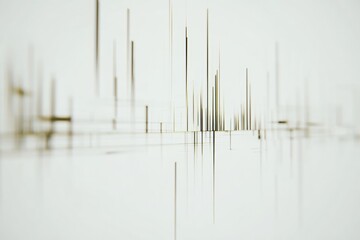 Glitch lines create a dynamic visual display on a white wall surface