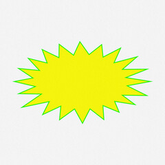 Bright yellow starburst shape for sale or special offers