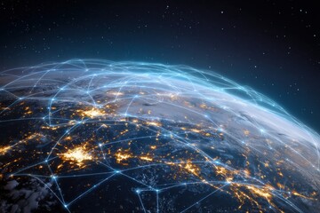 Planet with digital network 