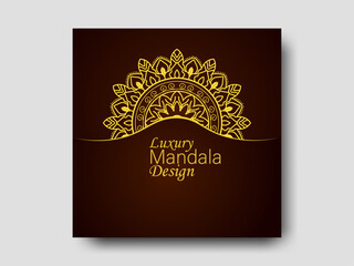 A Mandala Mandala design with circle, leaf, line pattern, and luxury ornament shape. Abstract template with golden mandala for card, greeting, cover, decoration.
 modern vector with rectangle and red-
