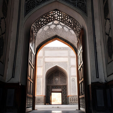 darbar sharif entrance gate decorated with traditi