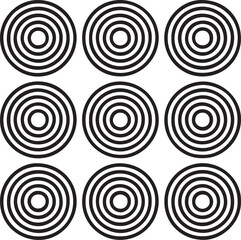 Concentric circles pattern grid