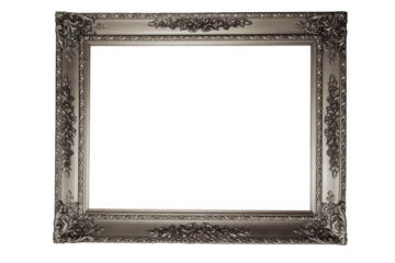 Old royal grey, silver  frame white or PNG not background, Vintage photo frame idea, antique, vector design pattern, vintage grey rectangle.