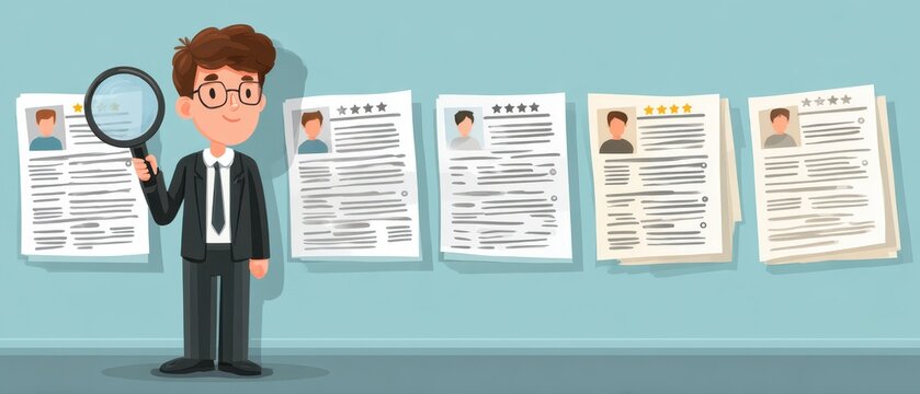 Recruitment process overview hiring and interview strategies for talent selection business environment professional illustration