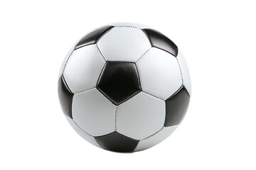 Fototapeta premium Traditional Black and White Soccer Ball, isolated on white transparent background