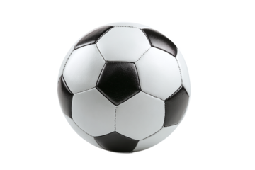 Traditional Black and White Soccer Ball, isolated on white transparent background