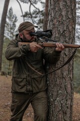 Naklejka premium Hunter man