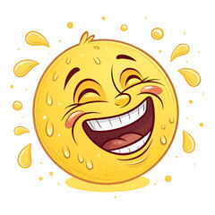 Obraz premium Laughing face emoji with tears of joy, isolated on white background, representing happiness, humor,
