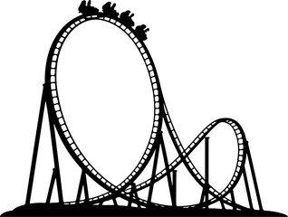 roller coaster silhouette vector illustration