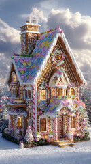 Whimsical Gingerbread Hous: A Festive Treat of Icingand Candy Creativity