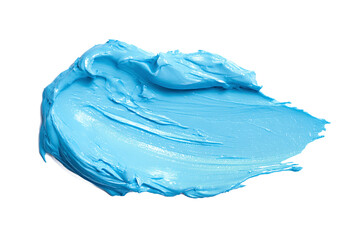 Fototapeta premium Abstract Sky Blue Creamy Paint Smear Isolated on White Transparent Background