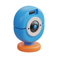 Blue and orange webcam isolated on transparent background