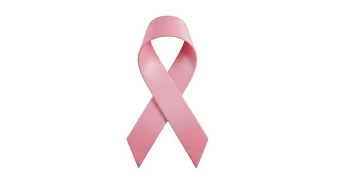 A pink ribbon with minimalist style, soft pastel colors, no background