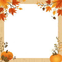 Vector design of Simple flat design template featuring a romantic anniversary scene set against a warm and cozy autumn background with vibrant orange and yellow leaves