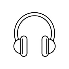 headphones icon  simple outline style 