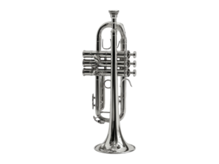 Isolated Silver Trumpet on Transparent Background for Music Design