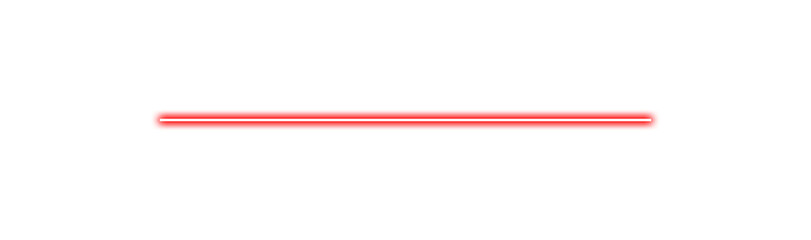 Red glowing horizontal line isolated on transparent background
