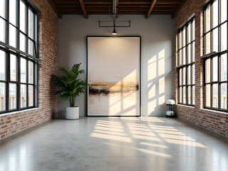 Obraz premium Empty room with brick design