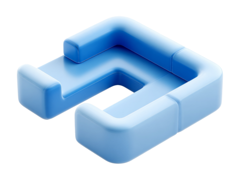 Abstract Blue Shape Isolated on Transparent Background for Design Use