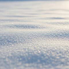 Detailed Close Up of White Snowdrift Surface with Light Texture and Glistening Shimmering Sunlight
