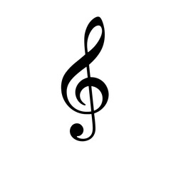 Fototapeta premium Treble Clef Music Symbol Icon for Musical Notation and Design