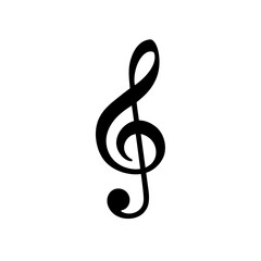 Obraz premium Treble Clef Music Symbol Icon for Musical Notation and Design