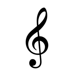 Obraz premium Treble Clef Music Symbol Icon for Musical Notation and Design