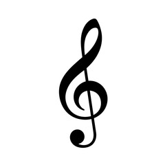 Fototapeta premium Treble Clef Music Symbol Icon for Musical Notation and Design