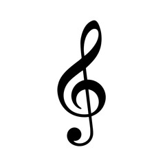 Treble Clef Music Symbol Icon for Musical Notation and Design