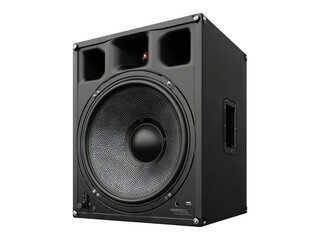 Fototapeta premium Isolated Black Speaker on Transparent Background for Creative Use