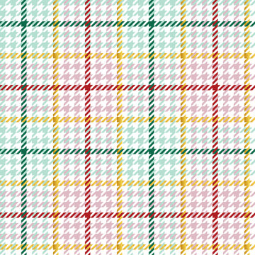 Christmas houndstooth geometric seamless tile pattern. Beautiful surface backdrop for cards, textile, wallpaper, and gift wrapping paper. Vector illustration. Pattern design added to swatch panel.