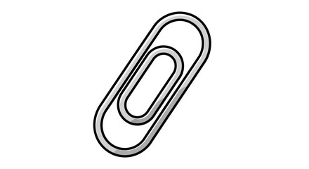 Obraz premium A simple yet iconic metallic paperclip illustration, isolated on a white background for office, business, and educational designs