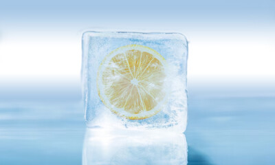 A refreshing glass of cold lemonade with a slice of fresh lemon