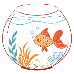 Cute goldfish in a bowl