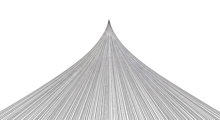 Abstract geometric pattern forming a sharp pointed peak against a white background
