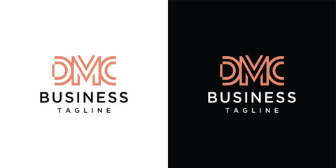 DMC monogram letter logo is made with lines, a design for a luxurious, elegant and simple business.