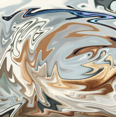 Abstract Liquid Swirl in Earth and Metallic Tones