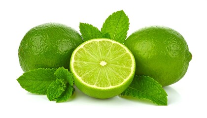 Fresh limes with mint