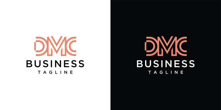 DMC monogram letter logo is made with lines, a design for a luxurious, elegant and simple business.